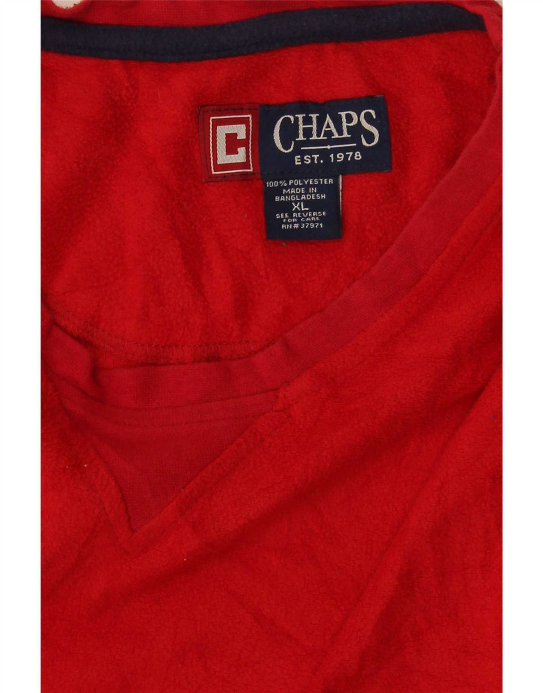Chaps Herre Fleece Top Langærmet XL Rød Polyester