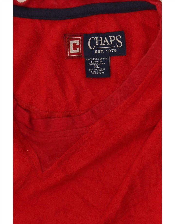 Chaps Herre Fleece Top Langærmet XL Rød Polyester