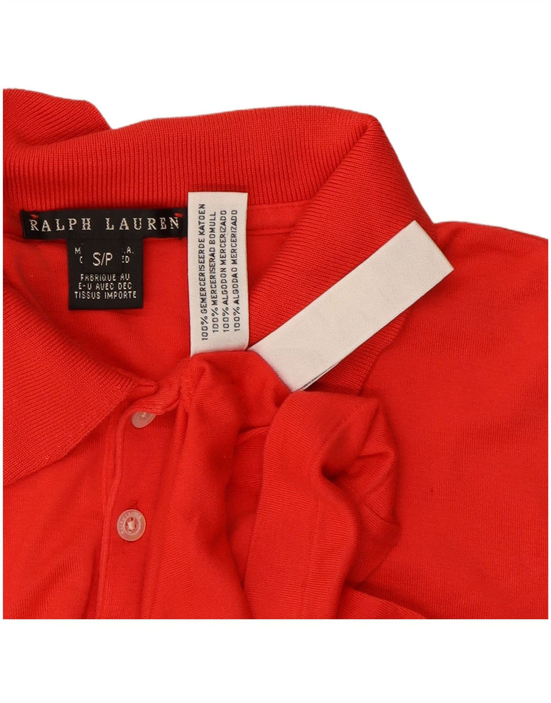 Ralph Lauren Dame Polo Shirt UK 10 Lille Rød Bomuld