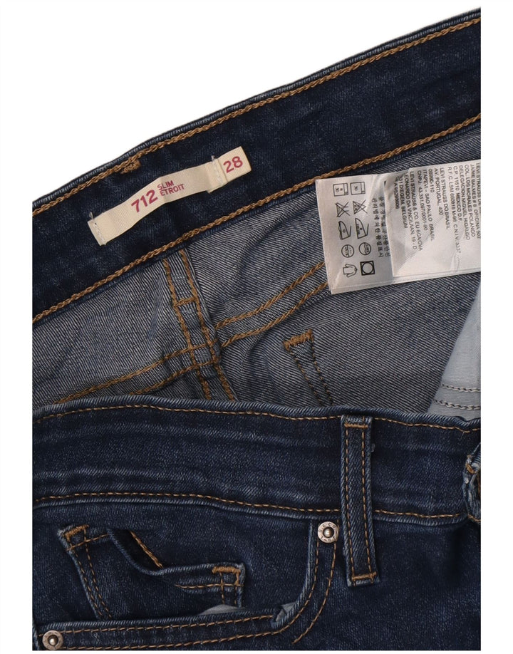 Levi's Dame 712 Slim Jeans W28 L31 Blå Bomuld