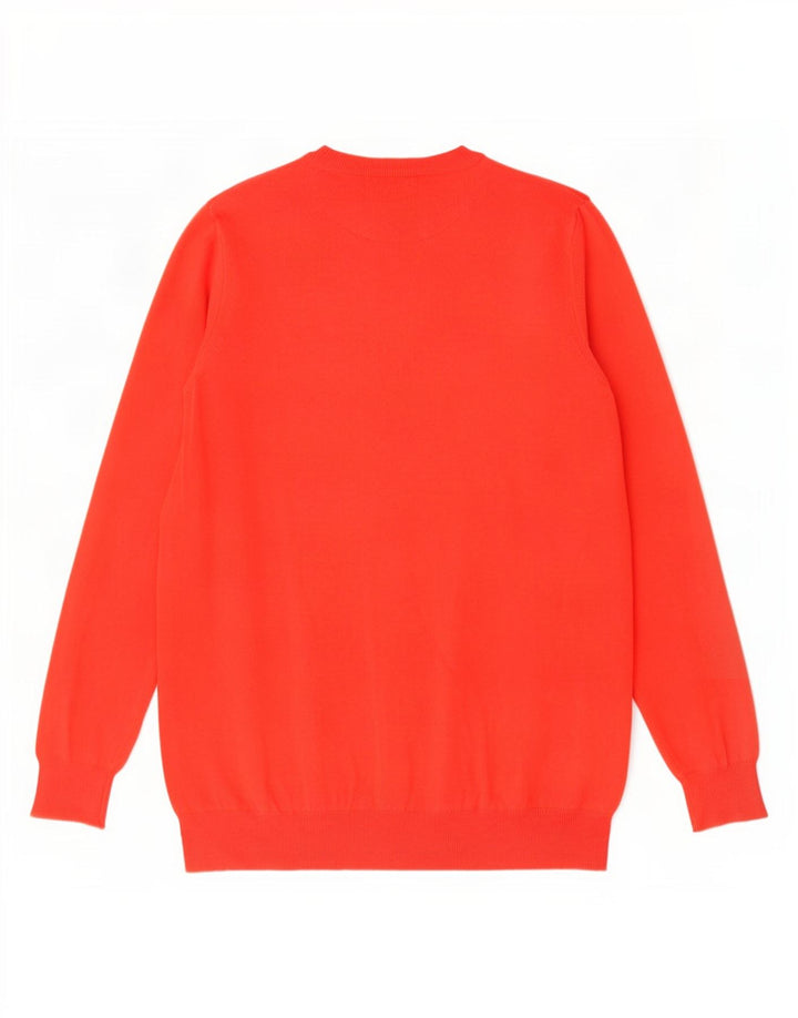 Zara Herre V-hals sweater Stor rød bomuld