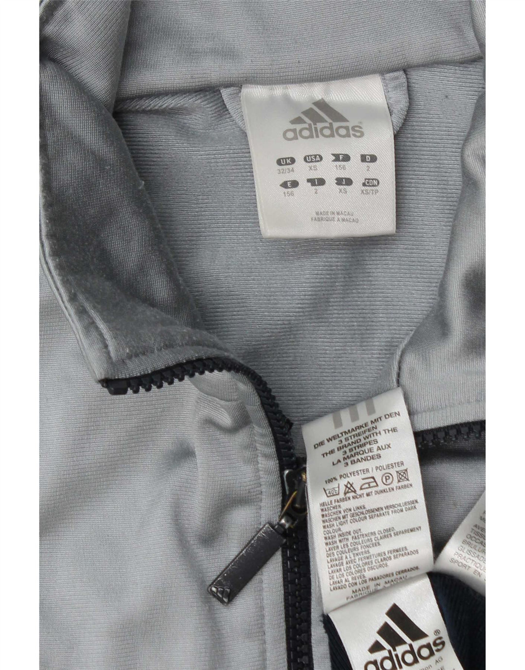 Adidas Træningsdragt til mænd Topjakke UK 32/34 XS Blå Colourblock Polyester