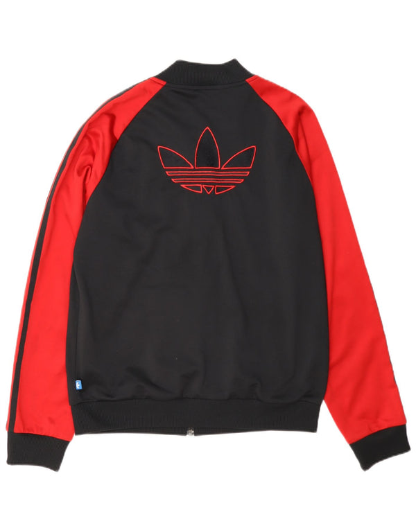 Adidas træningsdragt topjakke til kvinder UK 14 Stor sort Colourblock Polyester