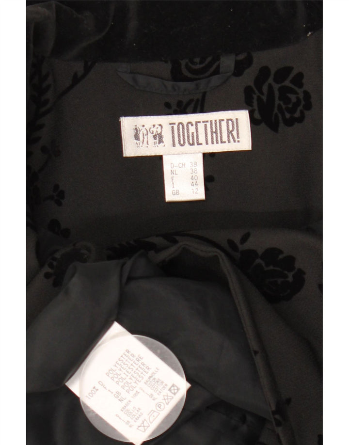 Together Womens Longline 2-knaps blazerjakke UK 12 Medium Black Floral