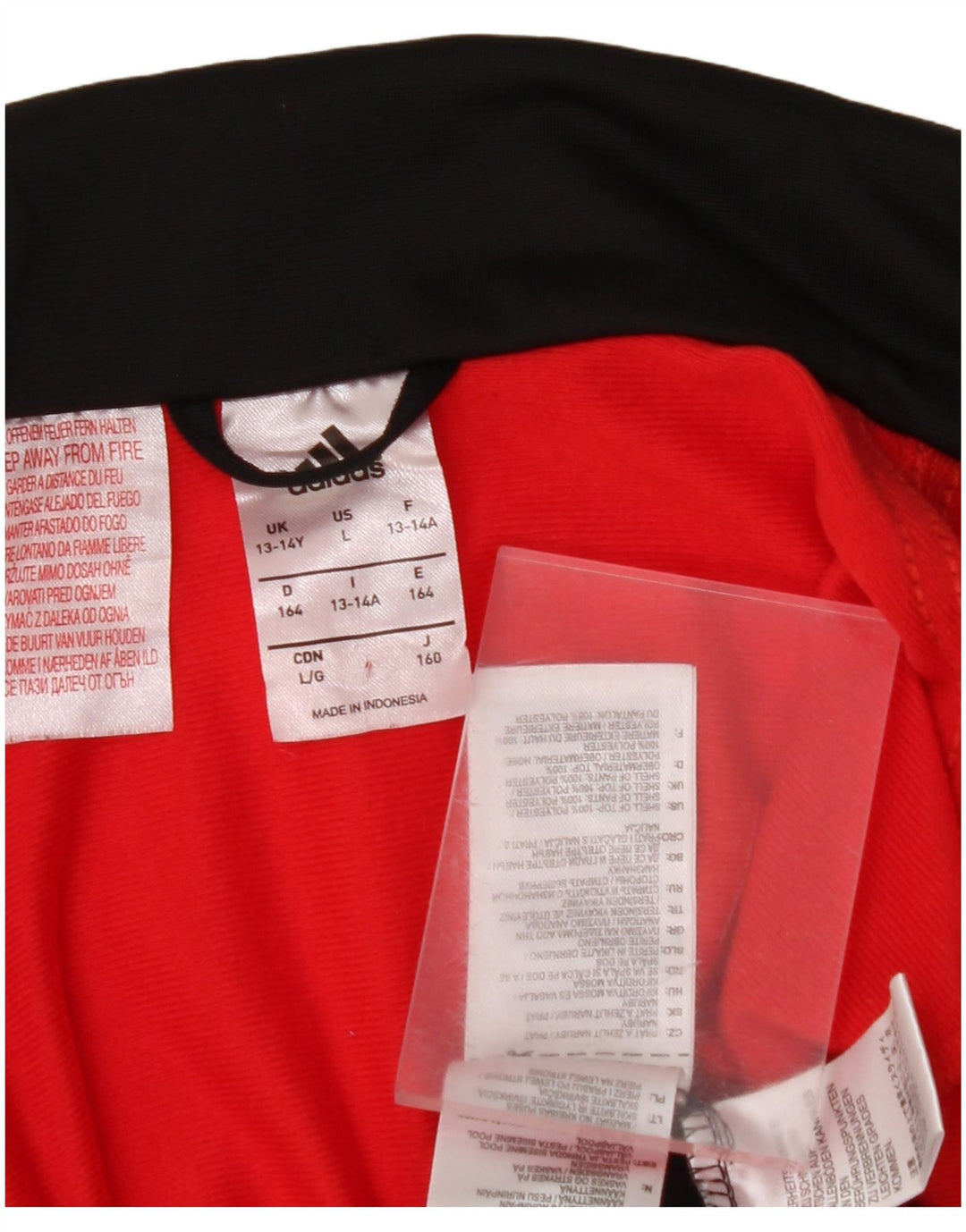 ADIDAS Drenge grafisk træningsdragt topjakke 13-14 år Sort Colourblock