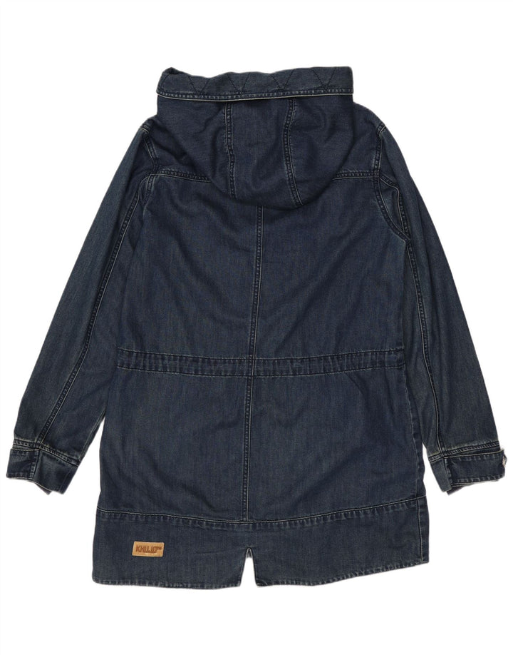 KHUJO Dame Hooded Duffel Coat UK 14 Medium Navy Blue Bomuld