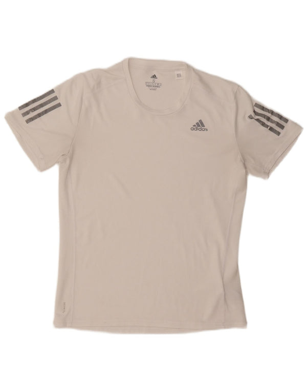 ADIDAS Herre Climacool T-Shirt Top Small Off White Polyester