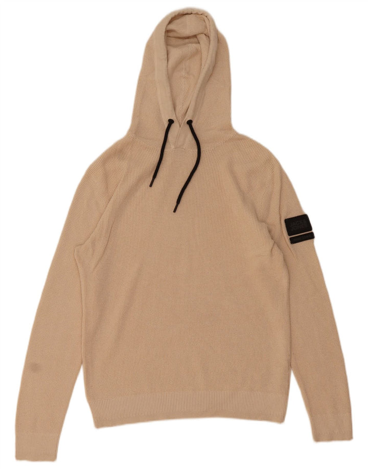 Jack & Jones Sweater med hætte til mænd, lille beige bomuld