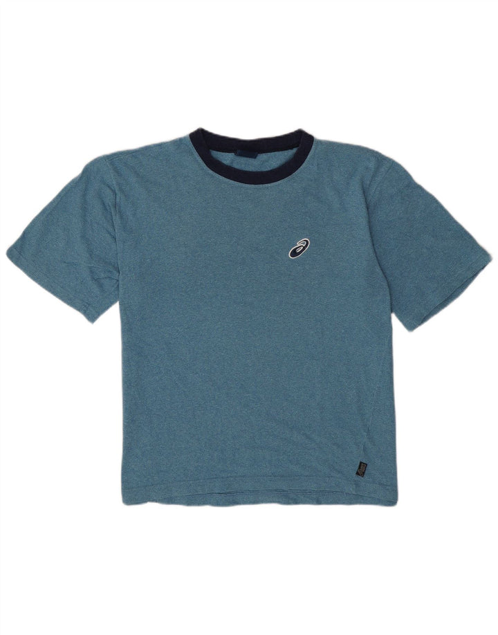 Asics Herre T-Shirt Top Medium Blue Flecked Bomuld