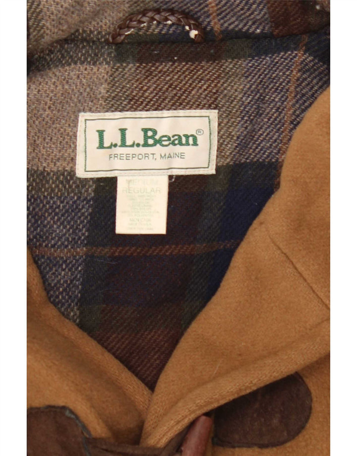 L.L.Bean Herre Hooded Duffel Coat UK 38 Medium Beige Uld