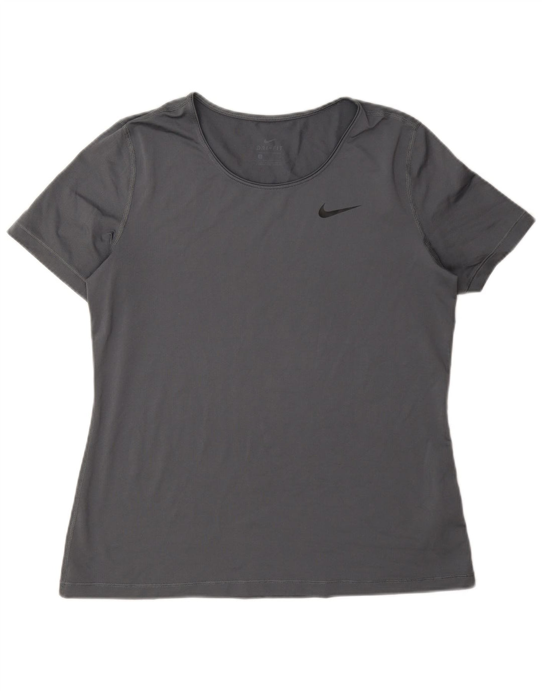 Nike Dame Dri Fit T-Shirt Top UK 16 Stor Grå Polyester