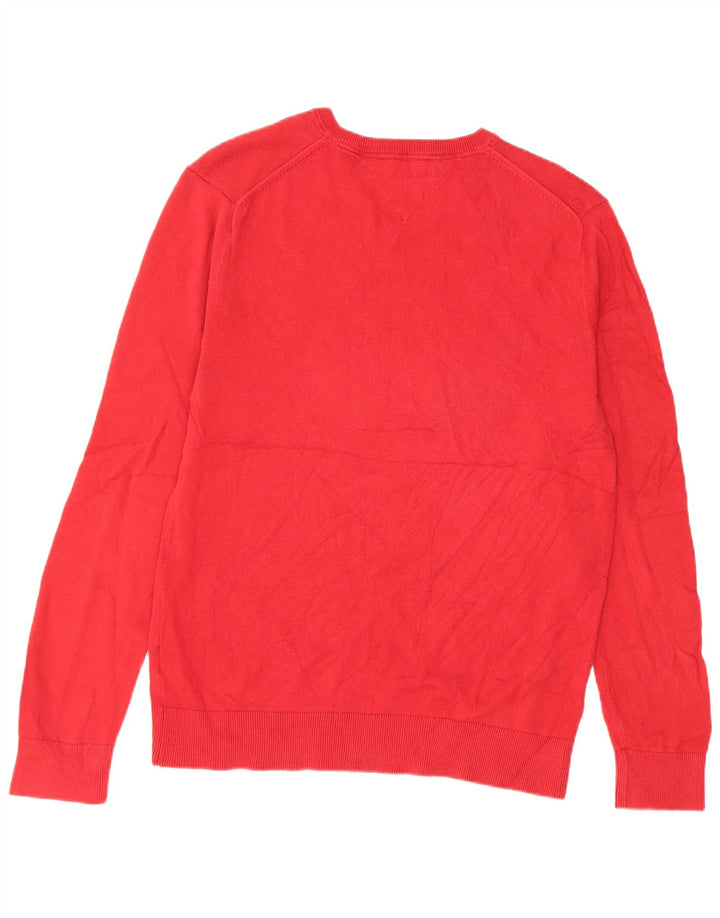 Tommy Hilfiger Herre V-hals sweater Stor rød bomuld