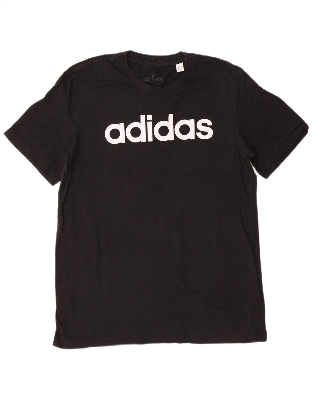 ADIDAS Mens Graphic T-Shirt Top Medium Black Cotton