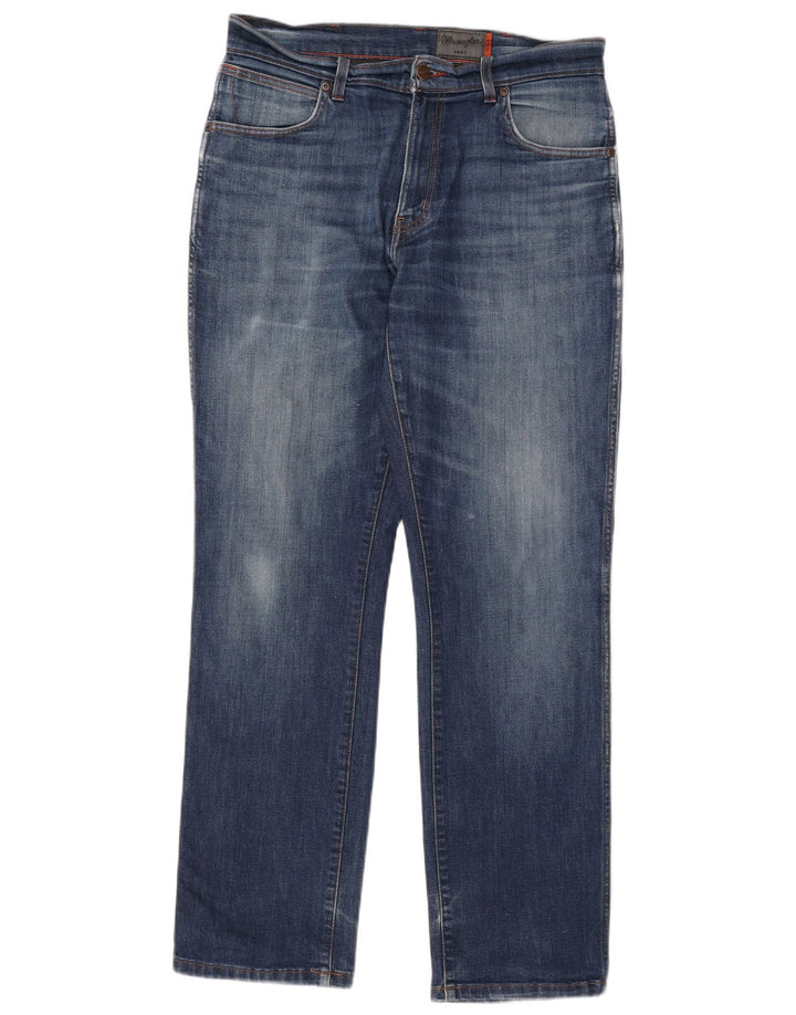 Wrangler Straight Jeans til mænd W33 L32 blå bomuld