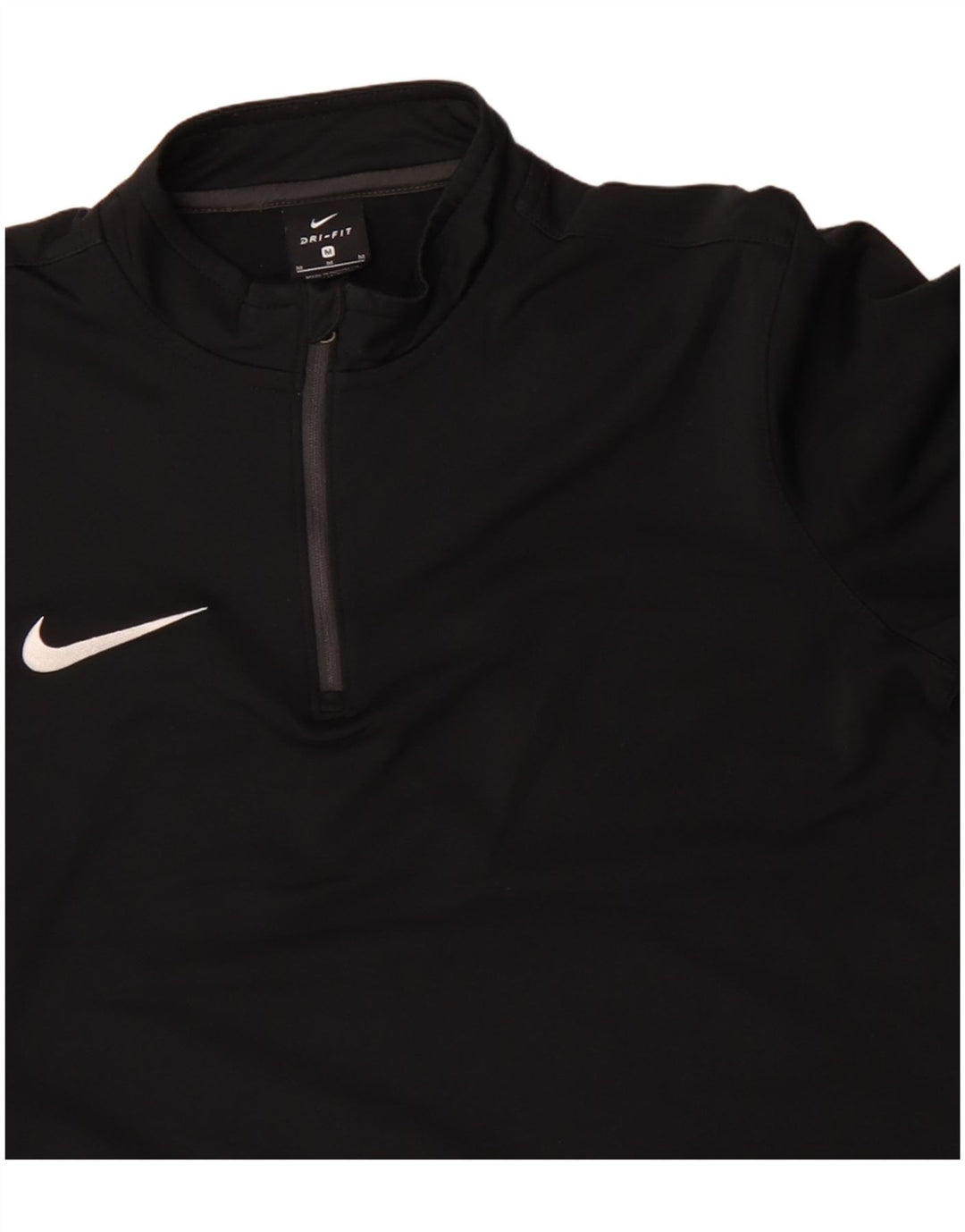 NIKE Herre Dri Fit Pullover med lynlåsudskæring Træningsdragt Top Medium Sort Polyester