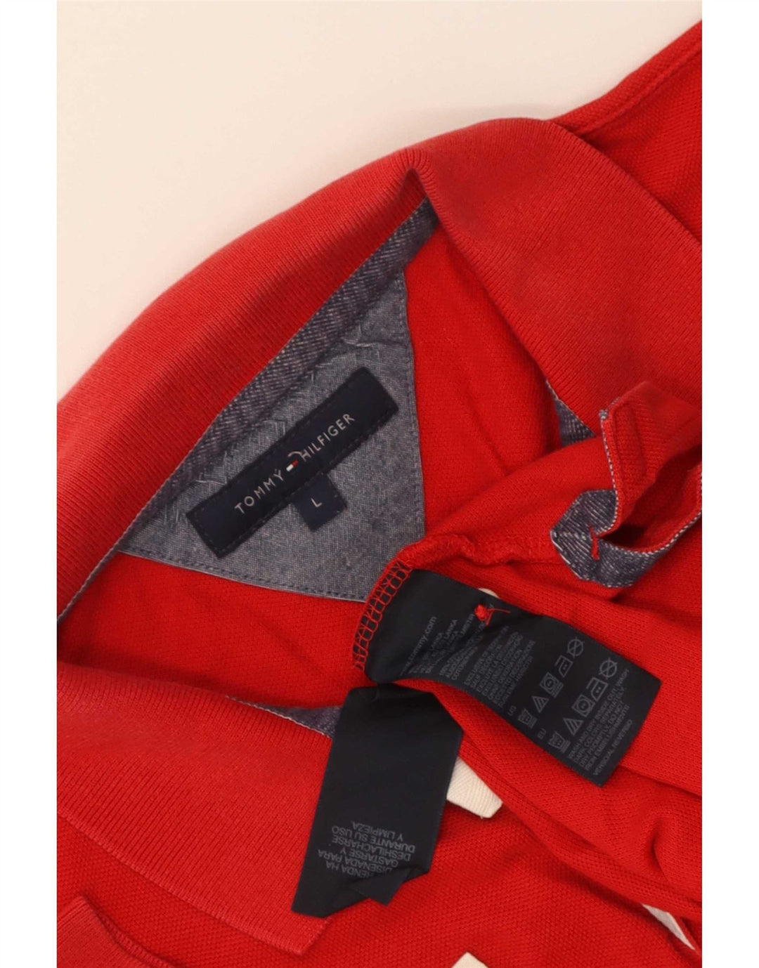 Tommy Hilfiger Herre grafisk poloshirt Stor rød bomuld