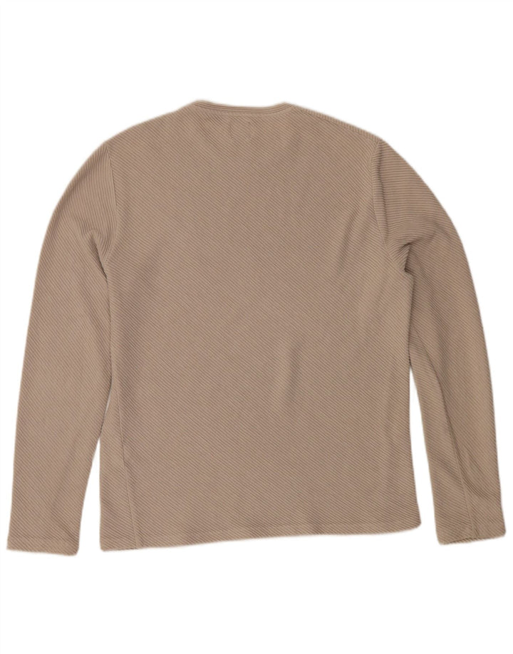 Zara Herre Top Langærmet Stor Beige Bomuld