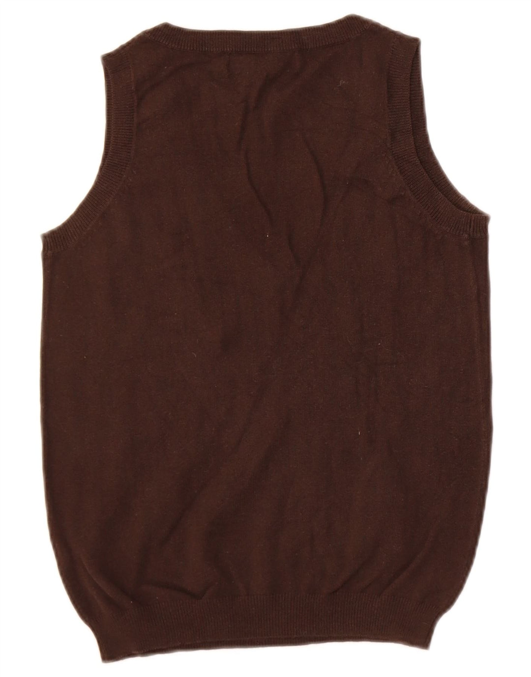 Zara Dame Vest Tank Top UK 12 Medium Brun Bomuld
