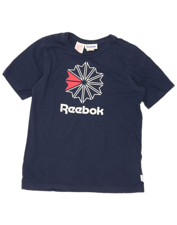 Reebok drenge grafisk t-shirt top 13-14 år marineblå bomuld