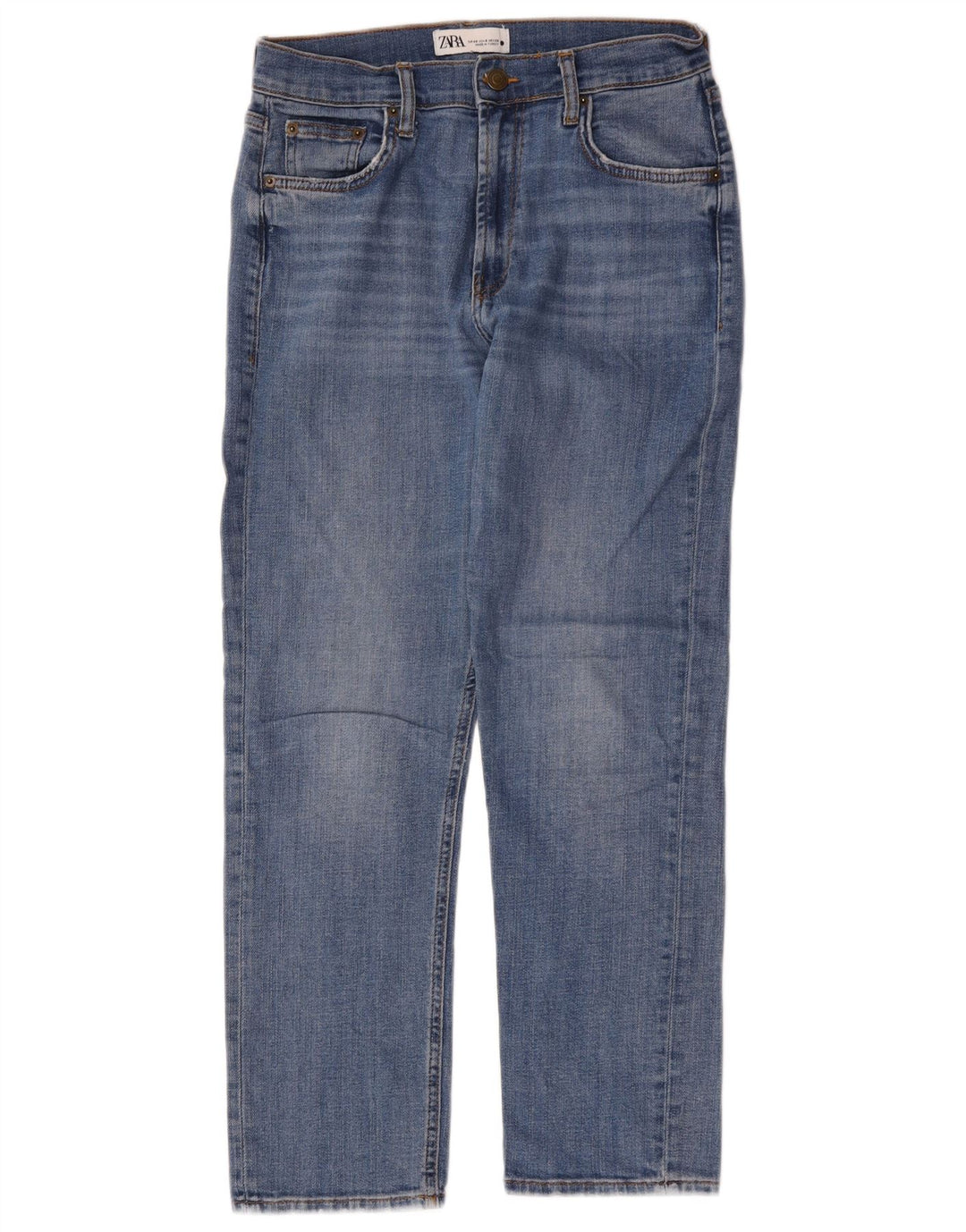 Zara Dame Straight Jeans EU 40 Medium W30 L27 Blå
