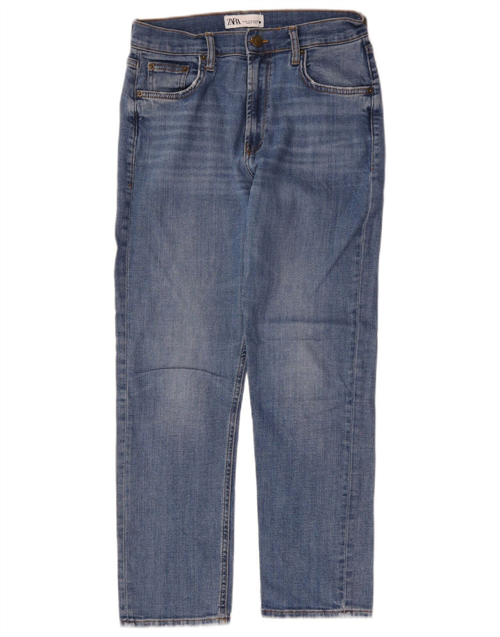 Zara Dame Straight Jeans EU 40 Medium W30 L27 Blå