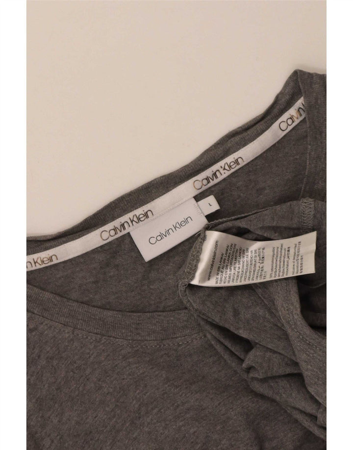 Calvin Klein Herre T-Shirt Top Stor Grå Bomuld