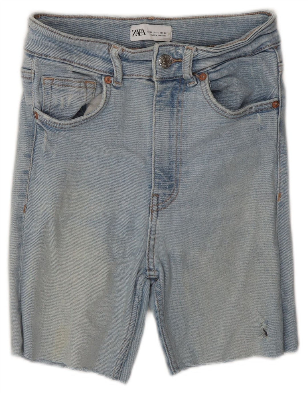 Zara denimshorts til kvinder EU 36 XS W26 Blå