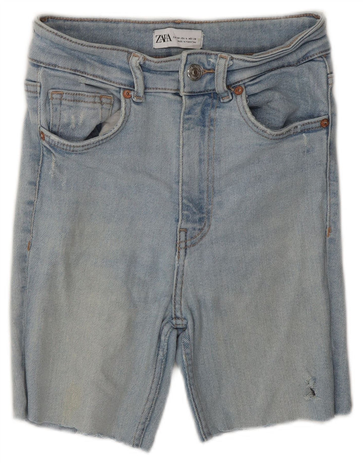 Zara denimshorts til kvinder EU 36 XS W26 Blå
