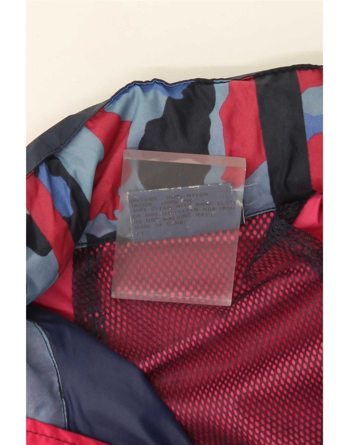 Vintage Regnjakke med hætte til mænd UK 38 Medium Navy Blue Colourblock Nylon