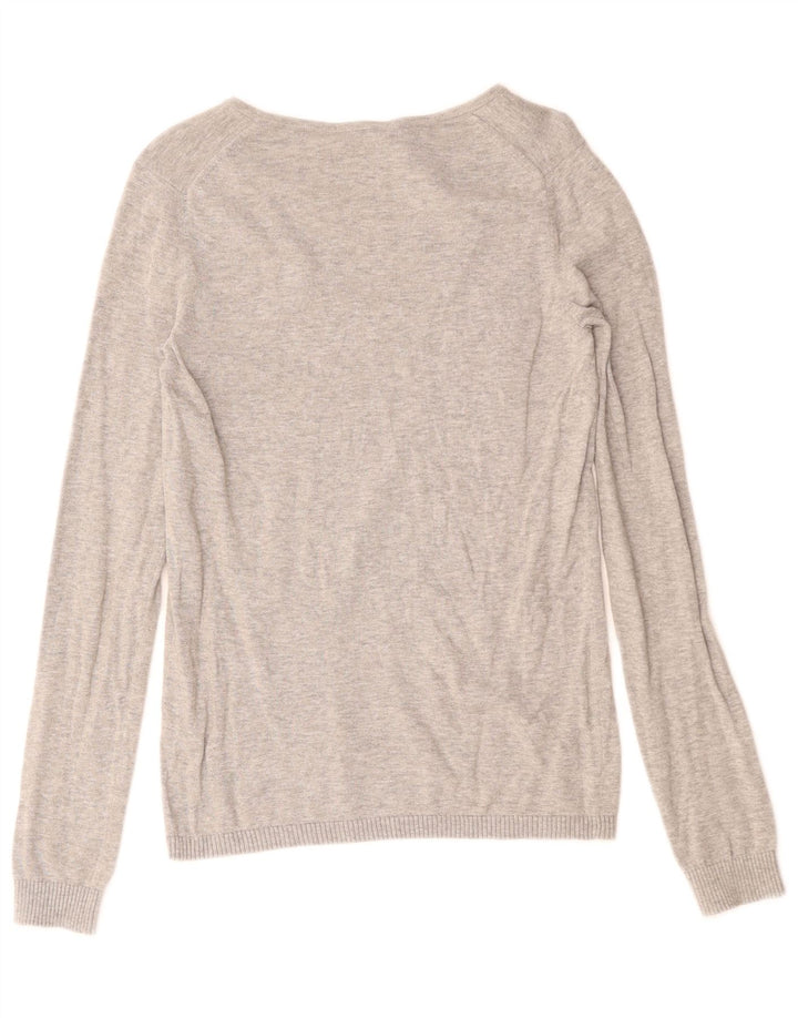 Lacoste Dame V-hals sweater Størrelse 36 Lille grå Flecked Bomuld