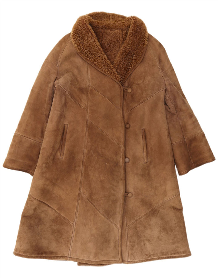 Vintage Dame Shearling Coat IT 44 Medium Brown Shearling Classic