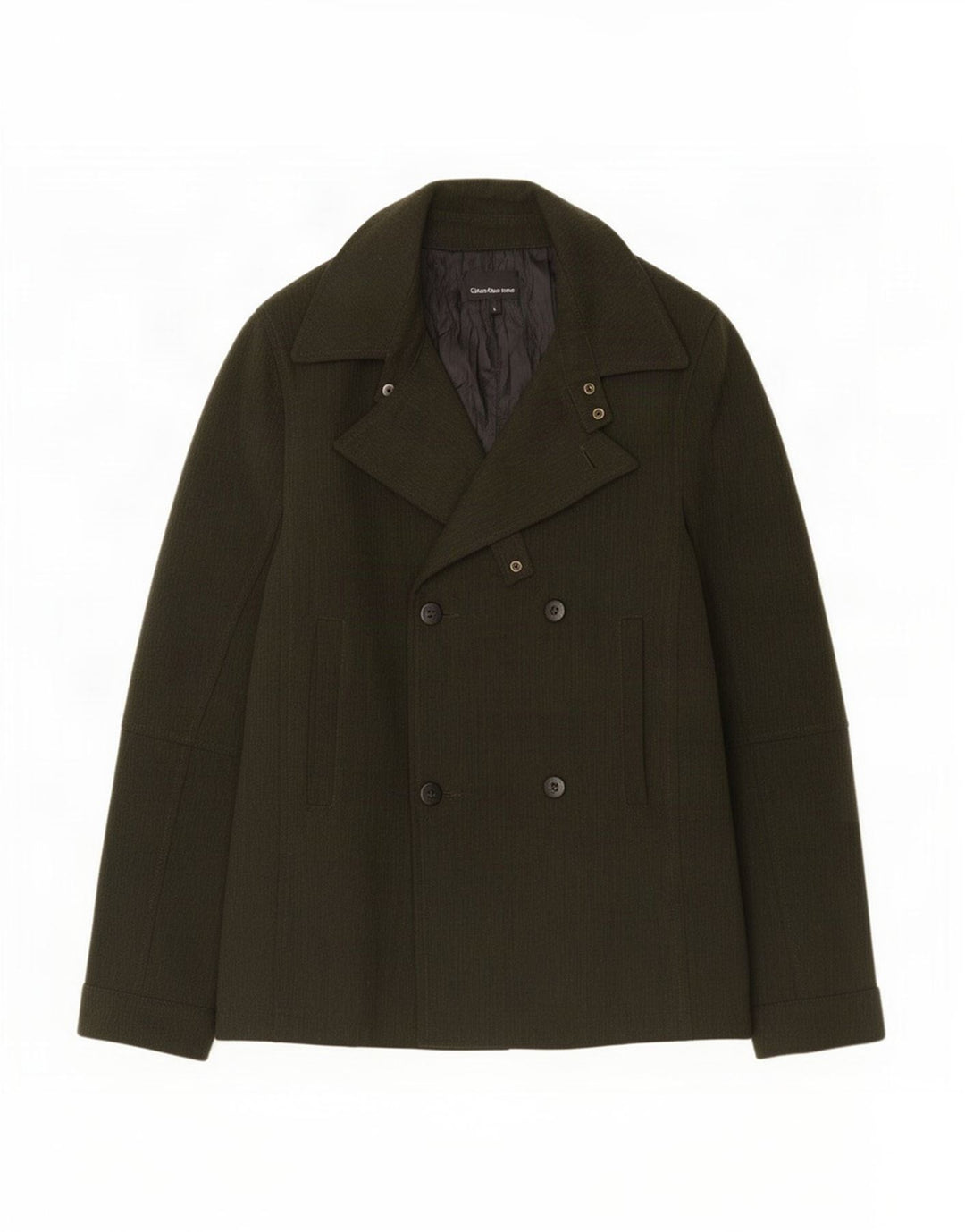 Calvin Klein Jeans Herre Pea Coat UK 40 Large Khaki Polyester