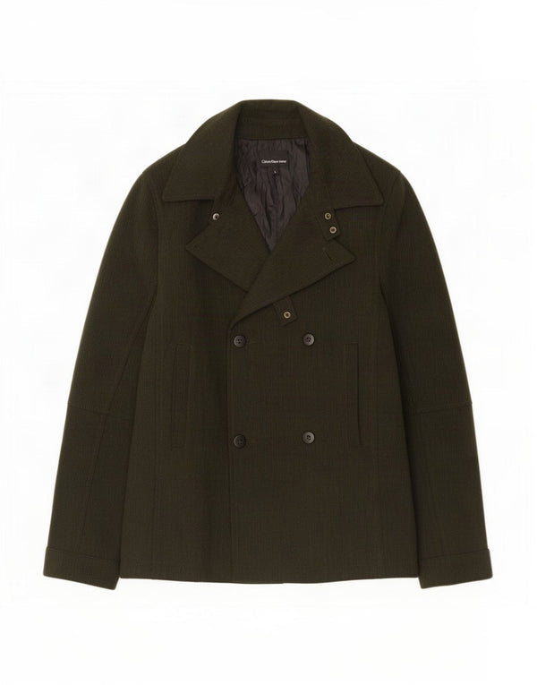 Calvin Klein Jeans Herre Pea Coat UK 40 Large Khaki Polyester