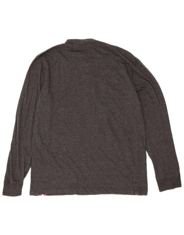 Chaps Herre Top Langærmet Medium Grey Flecked Bomuld