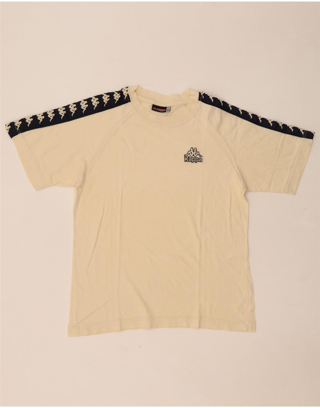 KAPPA Herre grafisk T-shirt Top Lille Beige Colourblock Bomuld