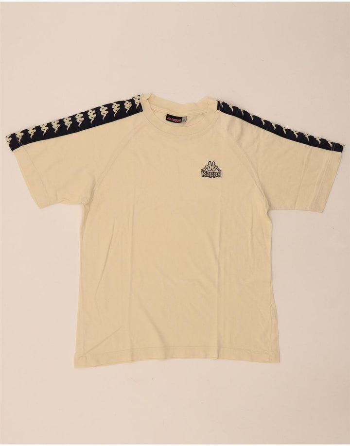 KAPPA Herre grafisk T-shirt Top Lille Beige Colourblock Bomuld