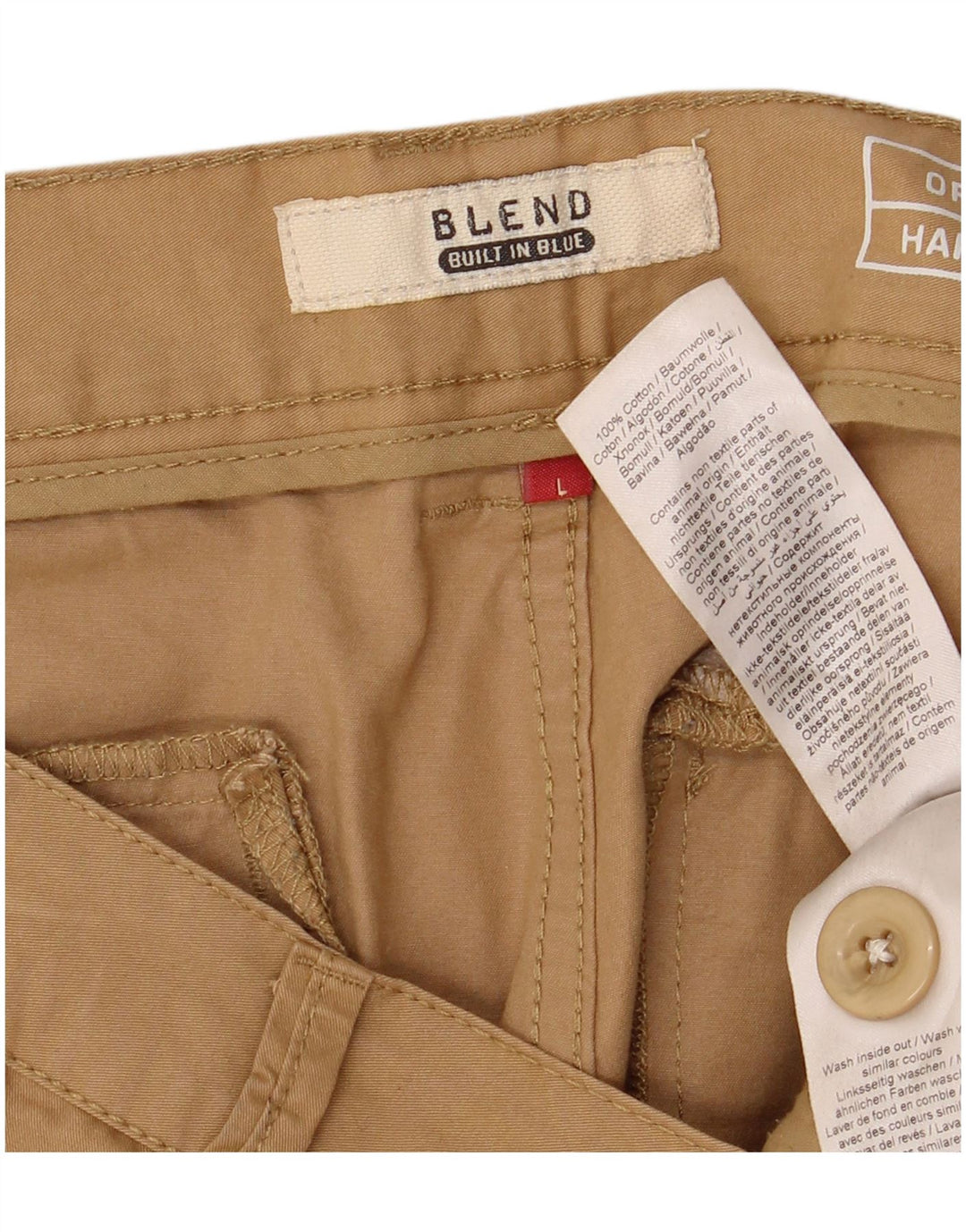 Blend Herre Chino Shorts Large W36 Beige Bomuld