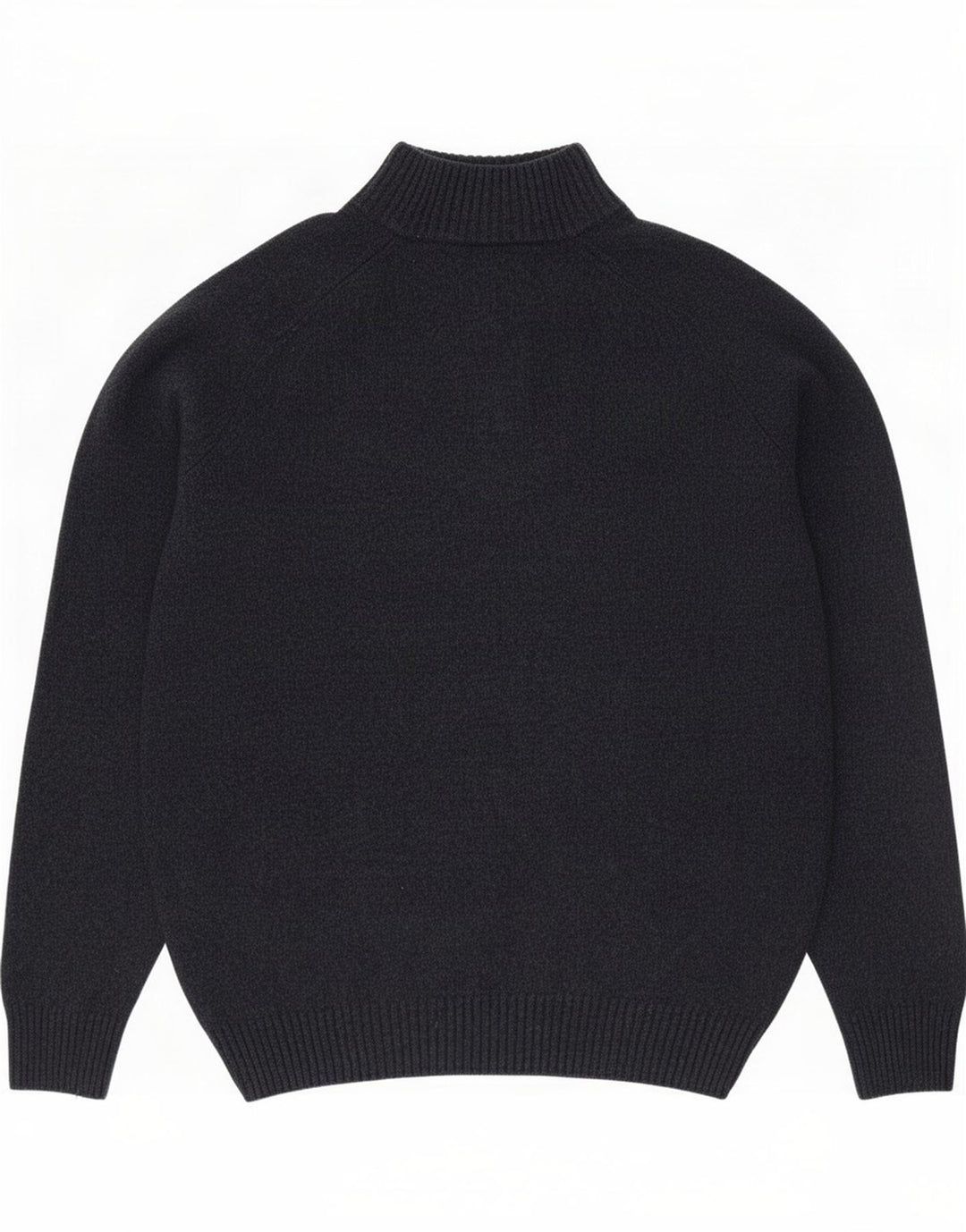 Lyle & Scott Herre Button Neck Jumper Sweater Stor marineblå lammeuld