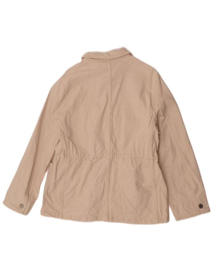 Reiss Dame Denim Utility Jacket UK 14 Medium Off White Bomuld