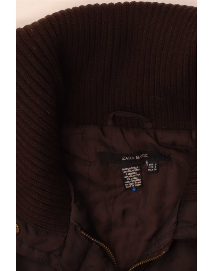 Zara polstret jakke til kvinder UK 10 Lille brun polyester