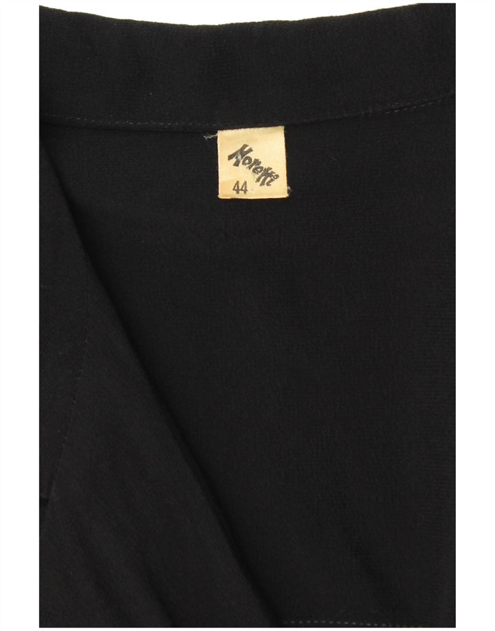 Vintage dobbeltradet blazerjakke til kvinder IT 44 Medium Black Acetate