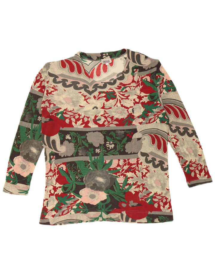 Cristaldi Dame Loose Fit Bluse Top UK 14 Medium Multicolored Floral