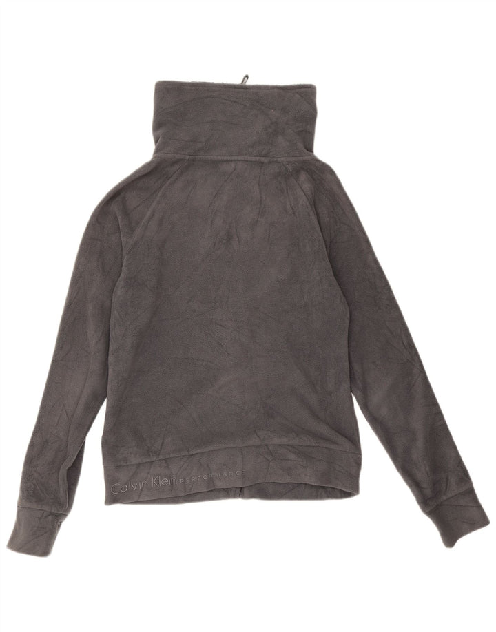 Calvin Klein Dame Fleecejakke UK 10 Lille Grå Polyester
