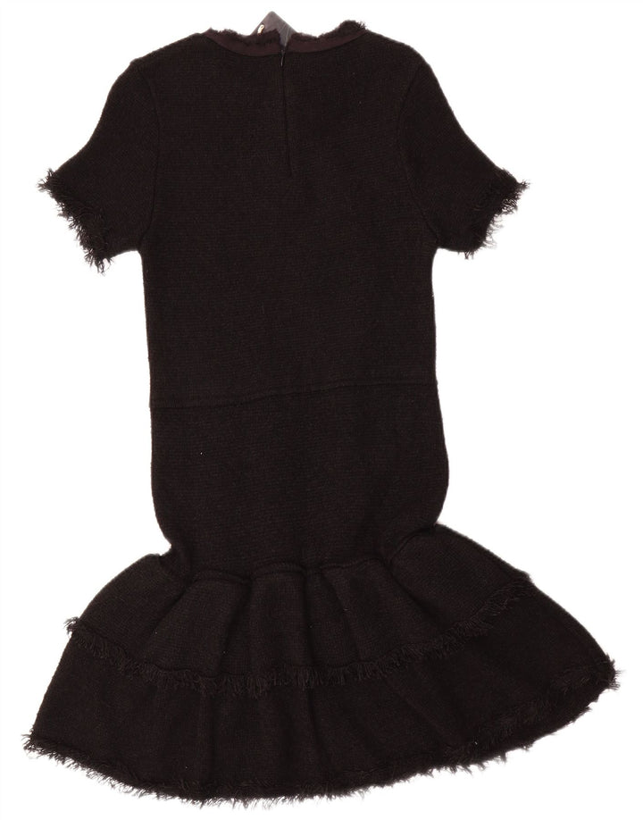 Zara Dame Front Tie Havfruekjole UK 12 Medium Black Viscose