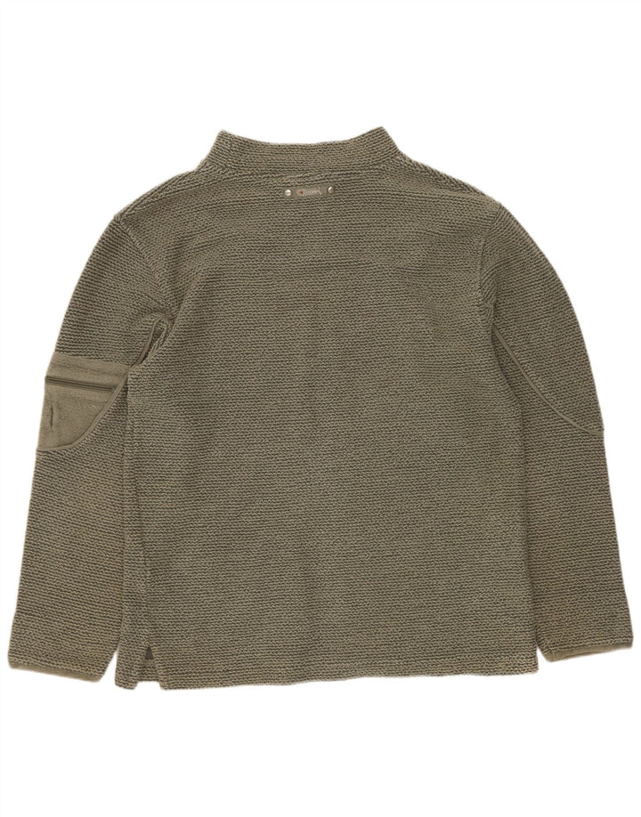 Weird Fish Herre Sweatshirt Jumper Small Khaki Bomuld