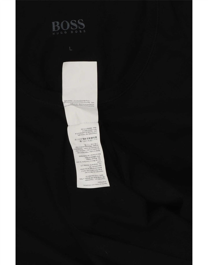 Hugo Boss Herre T-Shirt Top Stor Sort Bomuld