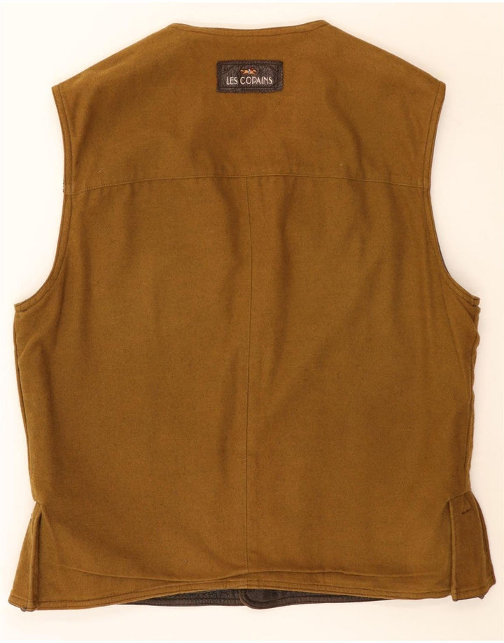 Les Copains Herre Vendbar Læder Gilet IT 56 3XL Brun