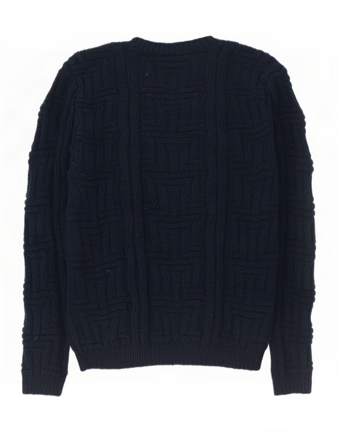 Vintage sweater med rund hals til mænd mellem marineblå