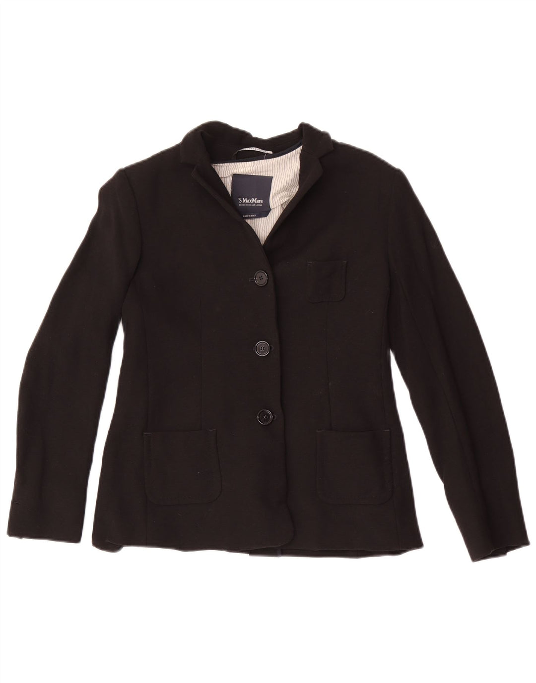 Max Mara Dame 3 Button Blazer Jacket UK 4 XS Sort