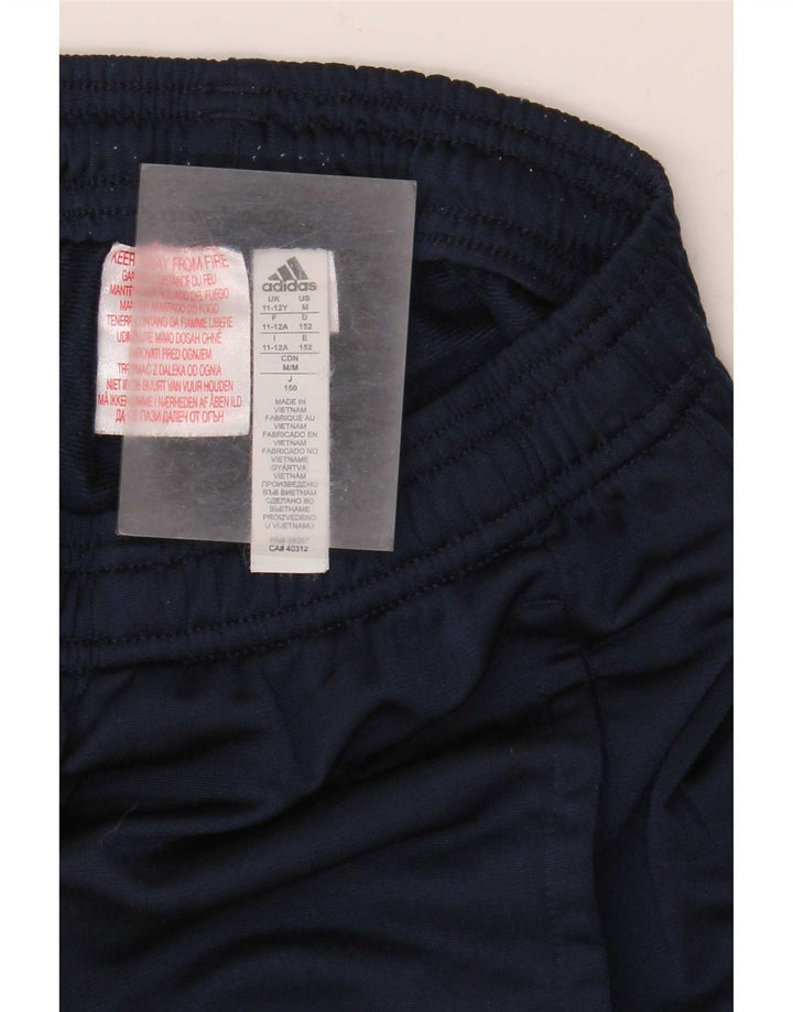 Adidas Drenge Træningsdragt Bukser Joggers 11-12 År Marineblå Polyester